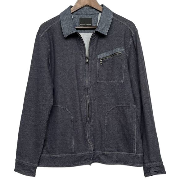 Banana Republic Full Zip Sweater Jacket Men's‎ Size XL Blue Collared Pockets - Picture 1 of 11